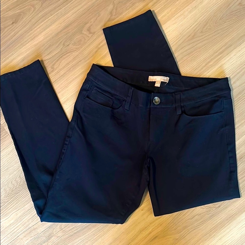 Banana Republic Sloan Straight Leg Navy Pants 8 Like New Classic Casual Sleek